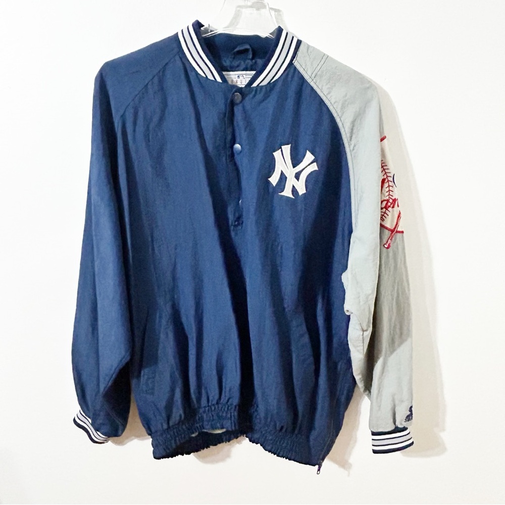 Vintage Genuine Merchandise by STARTER New York Yankees Nylon Jacket Blue / Gray